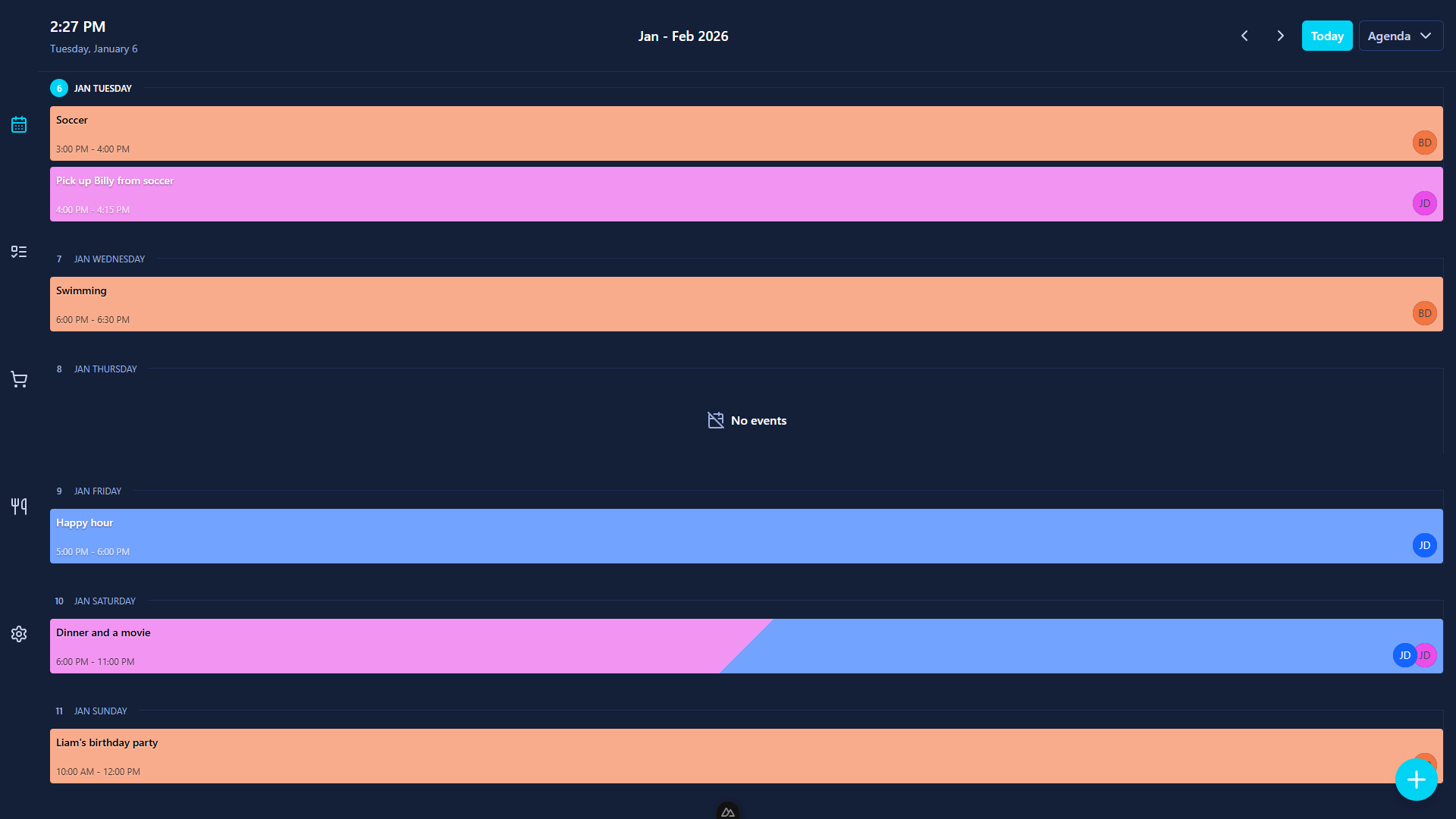 Calendar Agenda View